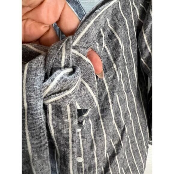 Anthropologie Off Shoulder Stripe Long‎ Sleeve Blouse Medium - Picture 3 of 6